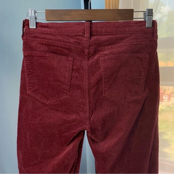 J. Crew Burgundy Velvet Stretch Pants - Picture 7 of 7
